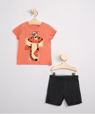 Conjunto-Infantil-Camiseta-Tigrao-Manga-Curta-Laranja---Bermuda-Cinza-Mescla-Escuro-9975699-Cinza_Mescla_Escuro_1