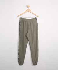 Calca-Juvenil-de-Moletom-Jogger-com-Faixa-Lateral-Verde-9981618-Verde_2