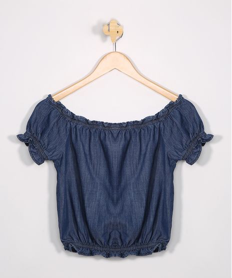 Blusa-Juvenil-Jeans-Cropped-Ombro-a-Ombro-Manga-Bufante-Azul-Medio-9967384-Azul_Medio_1