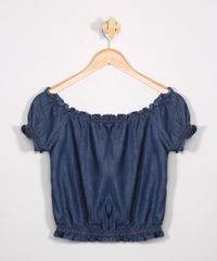Blusa-Juvenil-Jeans-Cropped-Ombro-a-Ombro-Manga-Bufante-Azul-Medio-9967384-Azul_Medio_2
