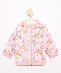Jaqueta-Infantil-de-Moletom-Bomber-Estampada-de-Raposinhas-e-Flores-Rosa-9980556-Rosa_1