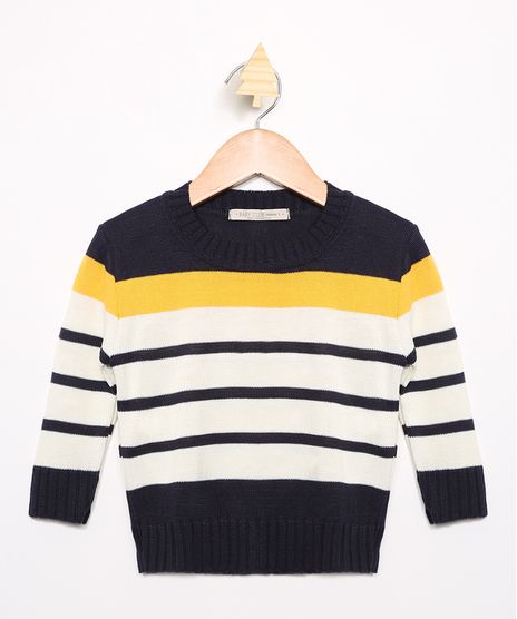 Sueter-Infantil-de-Trico-Listrado-Amarelo-9975728-Amarelo_1
