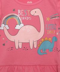 Conjunto-Infantil-Blusa-Dinossauro-Manga-Curta-Pink---Bermuda-Estampada-de-Arco-Iris-Azul-Marinho-9983189-Azul_Marinho_2