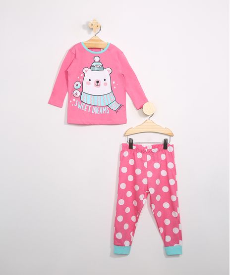 Pijama-Infantil-Urso-Polar-Manga-Longa-Rosa-9984540-Rosa_1