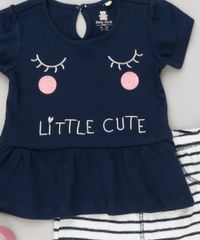 Conjunto-Infantil-de-Blusa-com-Bordado-Divertido-Manga-Curta-Azul-Marinho---Calca-Estampada-Listrada-em-Algodao---Sustentavel--Off-White-8772948-Off_White_4