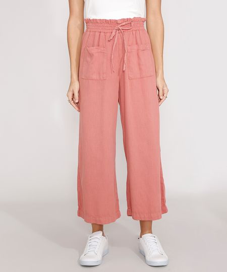 Calca-Pantacourt-de-Sarja-Cintura-Super-Alta-Rosa-Escuro-9988938-Rosa_Escuro_1