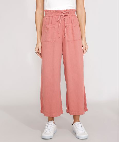 Calca-Pantacourt-de-Sarja-Cintura-Super-Alta-Rosa-Escuro-9988938-Rosa_Escuro_1