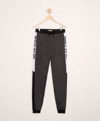 Calca-Juvenil-de-Moletom-Jogger-com-Recortes--Cinza-Mescla-Escuro-9979303-Cinza_Mescla_Escuro_1