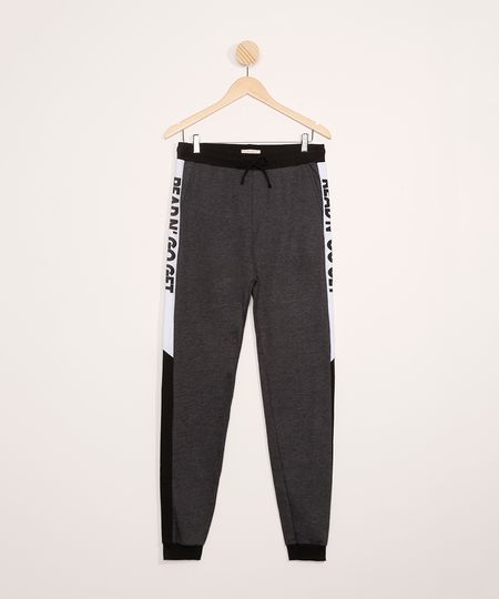 Calca-Juvenil-de-Moletom-Jogger-com-Recortes--Cinza-Mescla-Escuro-9979303-Cinza_Mescla_Escuro_1