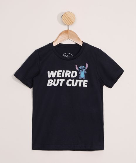 Camiseta-Infantil-Stitch--Weird-But-Cute--Manga-Curta-Azul-Marinho-9991091-Azul_Marinho_1