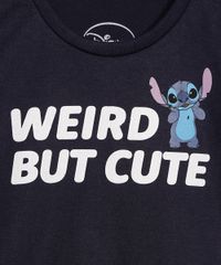 Camiseta-Infantil-Stitch--Weird-But-Cute--Manga-Curta-Azul-Marinho-9991091-Azul_Marinho_2