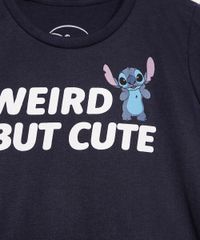 Camiseta-Infantil-Stitch--Weird-But-Cute--Manga-Curta-Azul-Marinho-9991091-Azul_Marinho_4