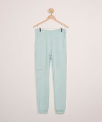 Calca-Juvenil-de-Moletom-Jogger-Cargo--Buttercup--Verde-9980769-Verde_1