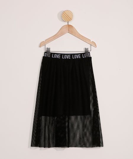 Saia-Infantil-de-Tule-Midi-com-Elastico--Love--Preta-9979753-Preto_1
