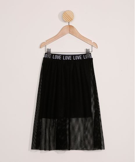 Saia-Infantil-de-Tule-Midi-com-Elastico--Love--Preta-9979753-Preto_1