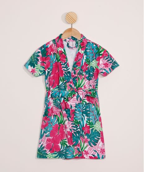 Roupao-Infantil-Estampado-Floral-Manga-Curta-Rosa-9972171-Rosa_1