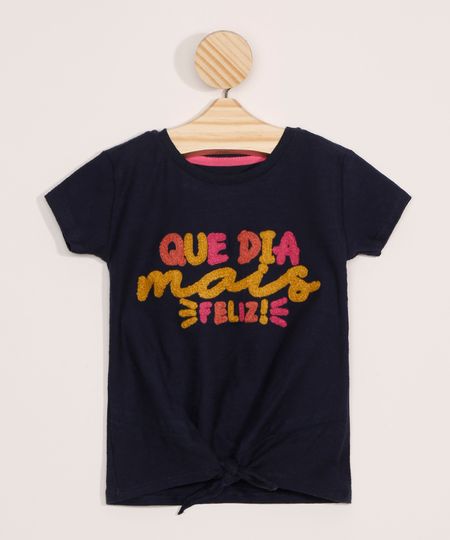 Blusa-Infantil-com-Bordado--Que-Dia-Mais-Feliz--Manga-Curta-Azul-Marinho-9978306-Azul_Marinho_1 Blusa-Infantil-com-Bordado--Que-Dia-Mais-Feliz--Manga-Curta-Azul-Marinho-9978306-Azul_Marinho_1