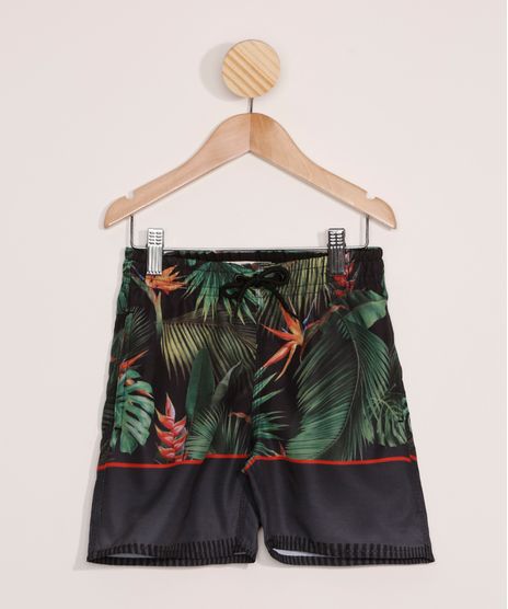 Bermuda-Surf-Infantil-Estampada-de-Folhagem-Verde-Escuro-9979501-Verde_Escuro_1