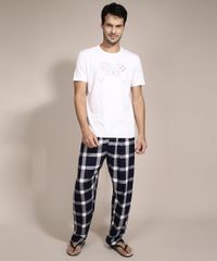 Calca-de-Pijama-em-Flanela-Estampada-Xadrez-com-Bolso-Azul-Marinho-9985165-Azul_Marinho_3