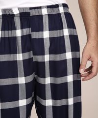 Calca-de-Pijama-em-Flanela-Estampada-Xadrez-com-Bolso-Azul-Marinho-9985165-Azul_Marinho_4
