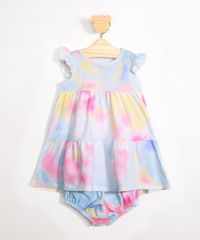 Vestido-Infantil-de-Algodao-Estampado-Tie-Dye-com-Babado-Sem-Manga---Calcinha-Multicor-9983184-Multicor_1