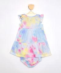 Vestido-Infantil-de-Algodao-Estampado-Tie-Dye-com-Babado-Sem-Manga---Calcinha-Multicor-9983184-Multicor_2