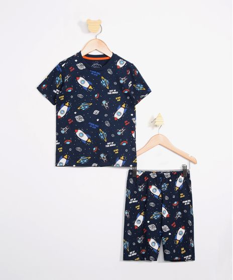 Pijama-Infantil-Estampado-de-Foguetes-Manga-Curta-Azul-Marinho-9978438-Azul_Marinho_1