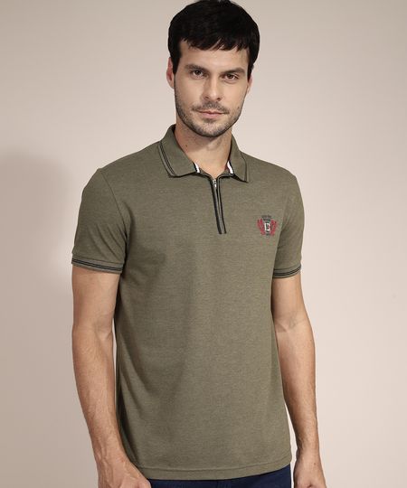 Polo-Tradicional-com-Ziper-e-Bordado-Manga-Curta-Verde-Militar-9980598-Verde_Militar_1