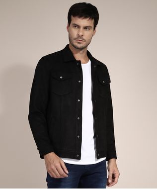 Jaqueta-Trucker-de-Suede-com-Bolsos-Preta-9526919-Preto_1