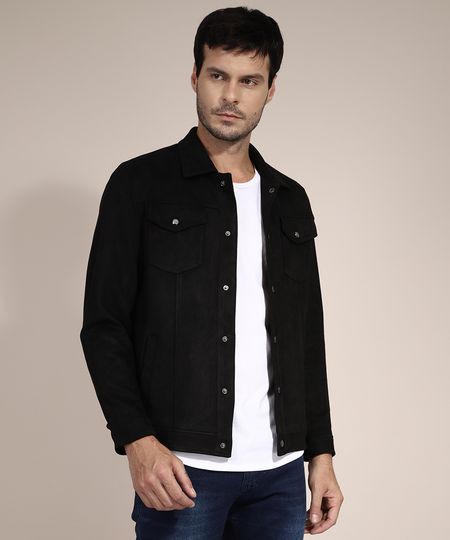 Jaqueta-Trucker-de-Suede-com-Bolsos-Preta-9526919-Preto_1