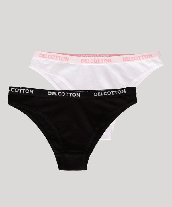 Kit de 2 Calcinhas Biquíni Delcotton Multicor P