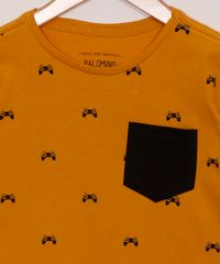 Camiseta-Infantil-Estampada-Games-Manga-Curta-com-Bolso-Mostarda-9978945-Mostarda_3