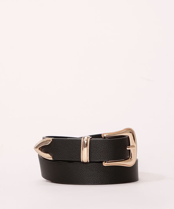 Cinto Médio Western com Ponteira Preto 90CM