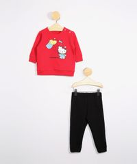 Conjunto-Infantil-de-Moletom-Blusao-Hello-Kitty-Vermelho---Calca-Jogger-Preto-9979667-Preto_1