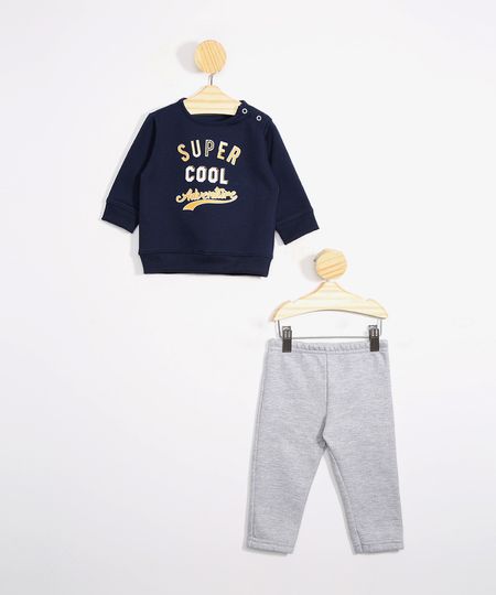 Conjunto-Infantil-de-Moletom-Blusao--Super-Cool--Azul-Marinho---Calca-Jogger-Cinza-Mescla-9979676-Cinza_Mescla_1