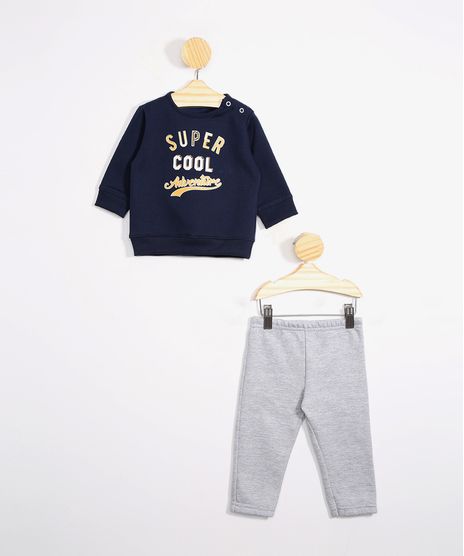 Conjunto-Infantil-de-Moletom-Blusao--Super-Cool--Azul-Marinho---Calca-Jogger-Cinza-Mescla-9979676-Cinza_Mescla_1