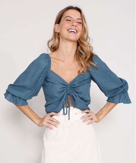 Blusa-Cropped-de-Viscose-Maquinetada-com-Franzido-Manga-Bufante-Decote-Coracao-Azul-Petroleo-9976606-Azul_Petroleo_1