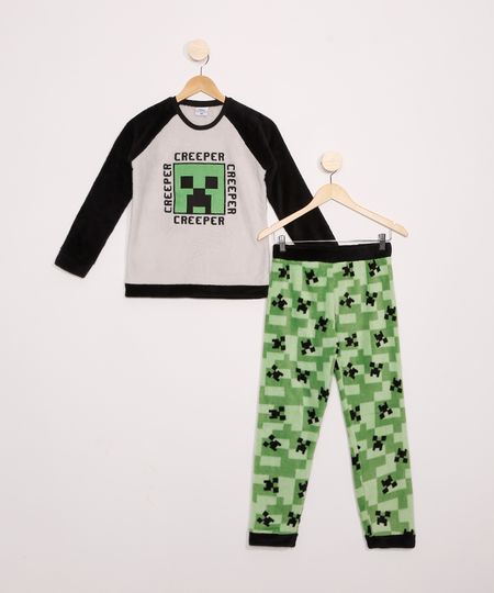 Pijama-Infantil-de-Fleece-Minecraft-Manga-Longa-Multicor-9972639-Multicor_1
