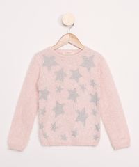 Sueter-Infantil-de-Trico-Estampado-de-Estrelas-Rosa-9972058-Rosa_1
