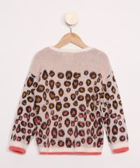 Sueter-Infantil-de-Trico-Estampado-Animal-Print-de-Onca-Rosa-Claro-9806580-Rosa_Claro_2