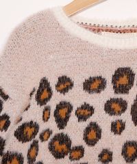 Sueter-Infantil-de-Trico-Estampado-Animal-Print-de-Onca-Rosa-Claro-9806580-Rosa_Claro_3