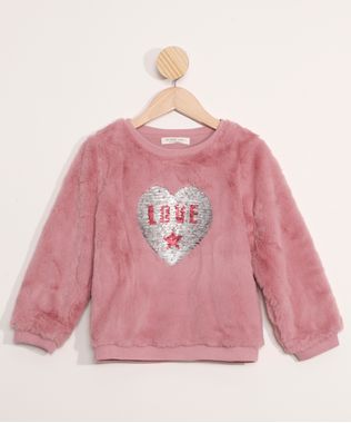 Blusao-Infantil-de-Pelo--Love--com-Paetes-Dupla-Face-Rosa-9972178-Rosa_1