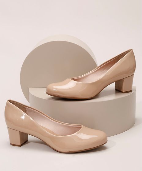 Scarpin-Feminino-em-Verniz-Bico-Redondo-Salto-Medio-Grosso-Beira-Rio-Bege-9986686-Bege_1