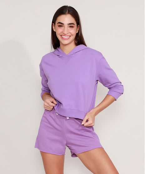 Kit-de-Blusao-Cropped-com-Capuz---Short-de-Moletom-Cintura-Media-Basicos-com-Recorte-Canelado-Roxo-9987038-Roxo_1