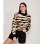 Sueter-Amplo-de-Trico-Estampado-Animal-Print-Zebra-Decote-Redondo-Bege-9811711-Bege_1