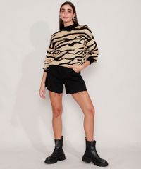 Sueter-Amplo-de-Trico-Estampado-Animal-Print-Zebra-Decote-Redondo-Bege-9811711-Bege_3