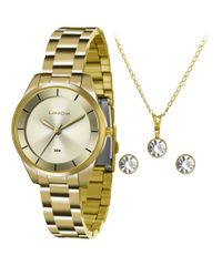 Kit-de-Relogio-Feminino-Lince-Analogico---Brinco---Colar---LRG4446L-KF47C1KX--DOURADO-9983799-Dourado_1