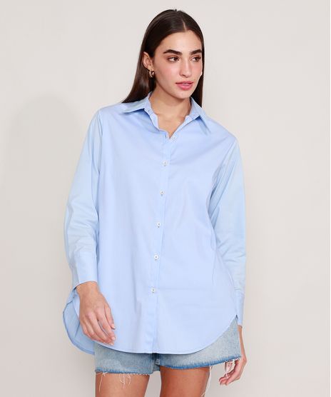 Camisa-Longa-Oversized-com-Fenda-Manga-Longa-Azul-Claro-9993368-Azul_Claro_1