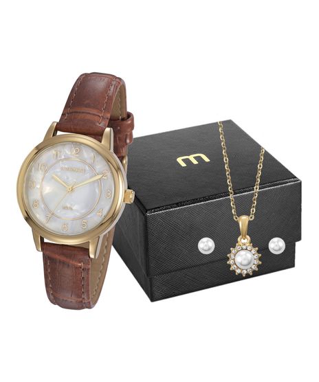 Kit-de-Relogio-Analogico--Mondaine-Feminino--Branco--Colar--76742LPMVDH1K1-DOURADO-9984215-Dourado_1