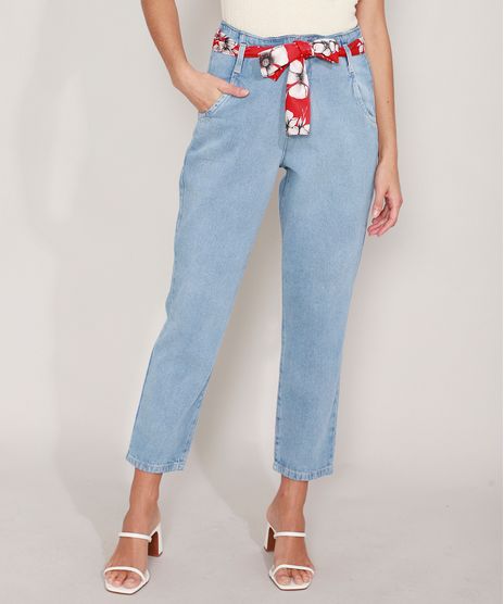 Calca-Mom-Jeans-com-Lenco-Estampado-Floral-Cintura-Super-Alta-Azul-Claro-9986189-Azul_Claro_1